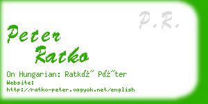 peter ratko business card